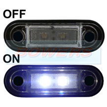 12v/24v Flush Fit Slim White/Clear LED Marker Lamp/Light Ideal For Truck & Van Bars